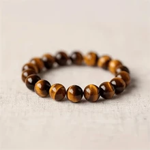 Elegant Punk Tiger Eye Stone Bracelet - Unisex, Handmade, Perfect For Yoga And Couples, No Plating - Tiger Eye Stone - View 9
