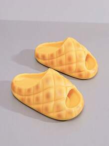Women Pineapple Bun Slippers, Open Toe, Non-Slip And Wear-Resistant Sole.