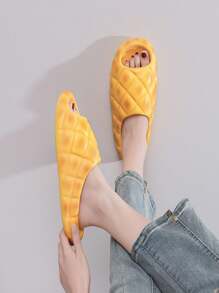 Women Pineapple Bun Slippers, Open Toe, Non-Slip And Wear-Resistant Sole.