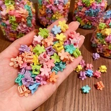 50pcs Women Solid Flower Design Cute Hair Claw For Hair Decoration For Back To School Valentine's Day Valentines Claw Clips Hair Clips Hair Jaw Clip Hair Clamps Hair Clutch Hair Catcher Clip