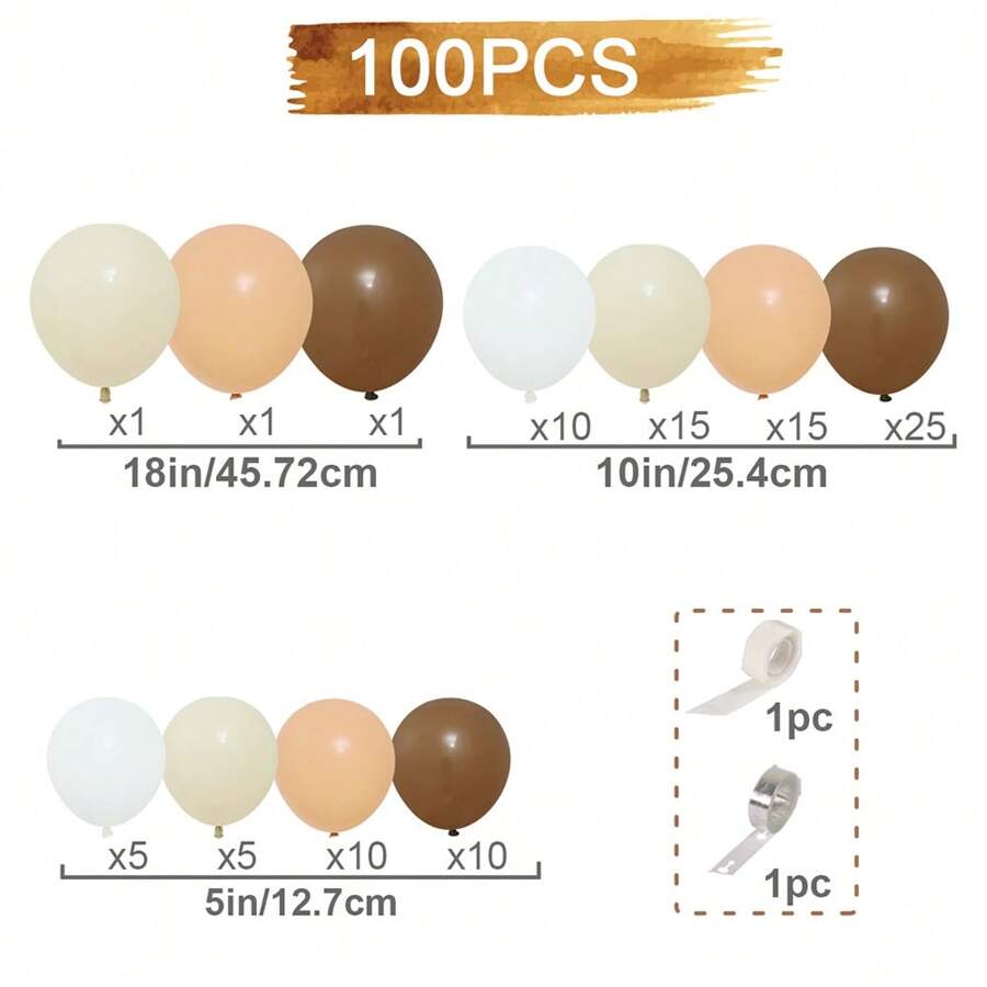 100pcs Neutral Balloon Garland Kit, Boho Gender Reveal Arch Balloons