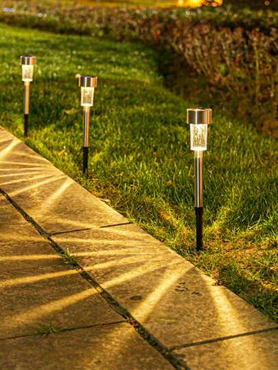 1/10 Packs Solar Outdoor Lights, Stainless Steel Solar Lights Outdoor Waterproof, LED Pathway Lights Outdoor Solar Lights Solar Garden Lights For Patio, Lawn, Yard And Landscape Fall Decor House Decor Outdoor Decor