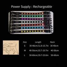 1 pieza Collar de perro LED recargable por USB, impermeable y ajustable para perros pequeños, medianos y grandes - Azul - Ver 4