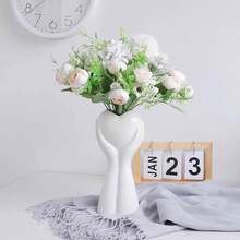 1pc Resin Nordic Style Creative Heart-Shaped Design Light Luxury Vase - Multicolor - View 5