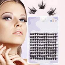 120 Cluster Individual False Lashes 10/12/14 Mm Wispy Fluffy Fake Eyelashes Makeup Tools Eyelash Extension Tools - C - View 2