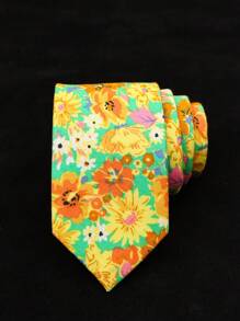 1 条男士花卉细领带，商务休闲艺术手工领带，适合年轻时尚绅士，6 厘米宽男士领带