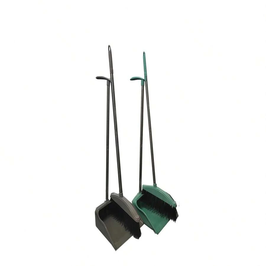 1入組掃帚套裝,包括柔軟刷毛掃帚、塑料和不銹鋼灰塵鏟、刮板和手掃帚。3入組和2入組可選。 - 彩色 - 查看 1