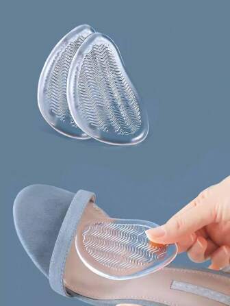 QKC 1 Pair Forefoot Insert Cushion Pads For Women Shoes Anti Slip Silicone Foot Pain Relief Pads For High Heels Sandals Gel Shoe Insoles, Back To School Supplies, Boots Accessories For Shoes For Women, For Outdoor, Sport, Travel, Household, Office, School