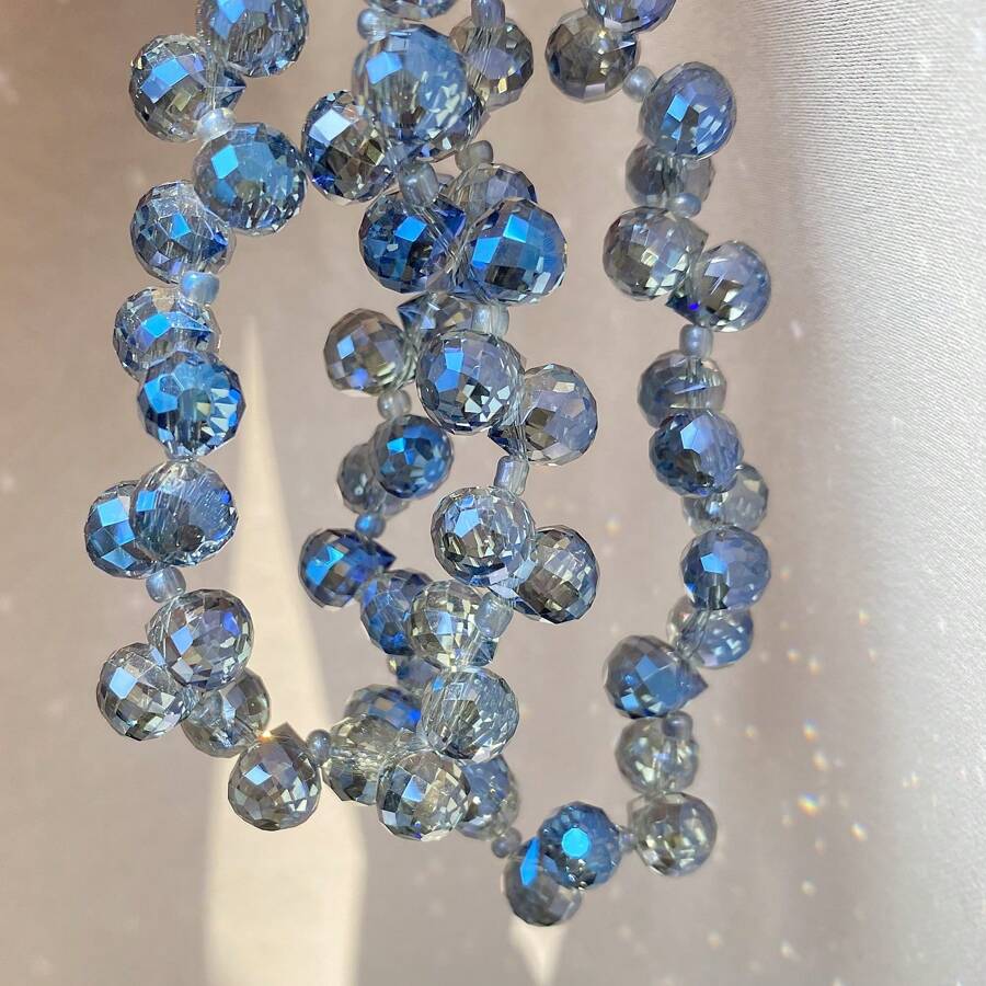 95 8mm StrawberryCut Crystal Glass Beads With Flash Bulb Effect For