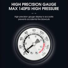 1pc WEST BIKING Portable High-Pressure MAX 140PSI Bicycle Pump, Stainless Steel Ball Mountain Bike Air Pump Accessory - Black - View 6