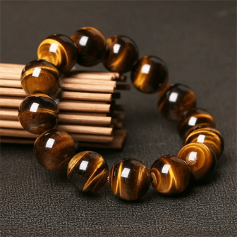Elegante punk tijgeroogsteenarmband - unisex, handgemaakt, perfect voor yoga en koppels, geen plating