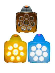 Linterna con panel solar doble luz cálida y fría entrada USB - Multicolor - Ver 3