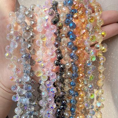 95  8mm Strawberry-Cut Crystal Glass Beads With Flash Bulb Effect For DIY Bracelet And Necklace Jewelry Making Accessories