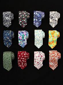 1 条男士花卉细领带，商务休闲艺术手工领带，适合年轻时尚绅士，6 厘米宽男士领带