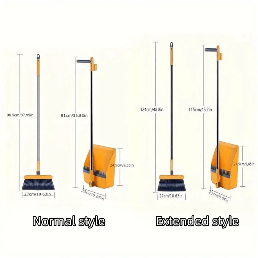 1pc, Broom & Dustpan Set, Long Handle Floor Cleaning Broom And Dustpan