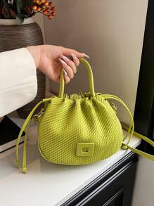 Fashionable Texture Women Handbag - Green - View 1