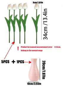 6入組人造鬱金香花裝飾套裝，豪華家居裝飾，為客廳和餐桌增添浪漫情調，是情人節生日浪漫禮物、新歐式婚禮道具、開幕慶典節日用品。 - 彩色 - 查看 7