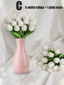 6入組人造鬱金香花裝飾套裝，豪華家居裝飾，為客廳和餐桌增添浪漫情調，是情人節生日浪漫禮物、新歐式婚禮道具、開幕慶典節日用品。 - 彩色 - 查看 3