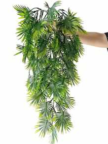 高級耐氧化人造花，波士頓蕨人工藤蔓假掛植物，仿真綠葉枝蔓户外UV耐用塑料植物牆面、婚禮派對、家居裝飾 - 綠色 - 查看 1