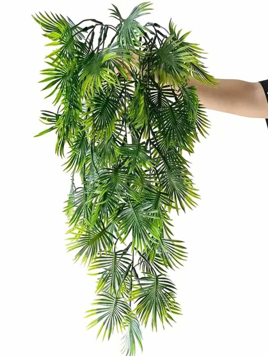 高級耐氧化人造花，波士頓蕨人工藤蔓假掛植物，仿真綠葉枝蔓户外UV耐用塑料植物牆面、婚禮派對、家居裝飾 - 綠色 - 查看 1