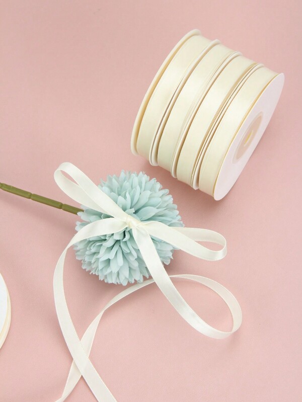 1 Roll (20 Yards) Mother's Day Valentine's Day Wedding Gift Wrapping Ribbon, Satin Ribbon For Handcraft, Cake Gift Packaging, White Or Flower Bouquet, Bows Ribbon For Festival Party Decoration Valentine Day