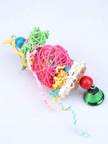 鳥鸚鵡玩具，編織球咬不壞玩具，小型鸚鵡配件 - 彩色 - 查看 4