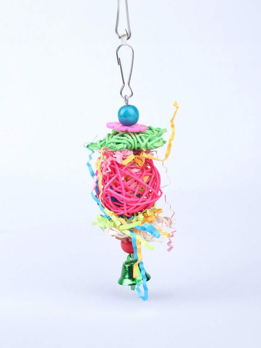 鳥鸚鵡玩具，編織球咬不壞玩具，小型鸚鵡配件 - 彩色 - 查看 1