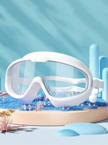 1PC Large Frame Swimming Goggles Waterproof And Anti-Fog High-Definition Male And Female Professional Adult Swimming Goggles - 白色 - 查看 2