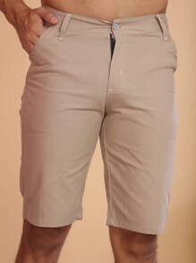 Men Shorts - 卡其色 - 查看 6