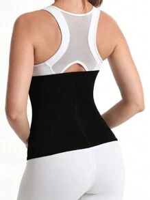 1pc Outdoor Sports Women's Waist Trainer Cincher Belt, Fitness Yoga Running Sweat Shaper With Adjustable Zipper And Hooks, Waist Trimmer Corset Support, New Summer Gym Accessories For Belly Slimming Girdles, Lumbar Girdles For Belly Slimming Corset - Blue - View 6