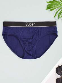 4 pezzi Slip uomo con vita a triangolo, boxer con logo, realizzati in materiale morbido e stretch, adatti per l'uso quotidiano e il sonno