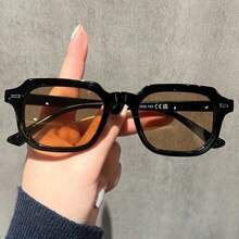 1pc/2pcs/3pcs Women Rivet Decor Square Shaped Sunglasses, Retro Minimalist Metal Hinge Sunglasses For Travel, Party, Daily Use Fashionable Shade Elegant Outfit Family Outings Travel Vacation Holiday