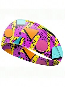 Cintas de pelo de estilo retro y vintage, de moda Memphis, cintas para sudar. Para hombres y mujeres, estilo años 80, elásticas, absorbentes y suaves, ideales para deportes como caminatas, ciclismo, etc. Accesorios sólidos de color para el pelo. - A - Ver 7