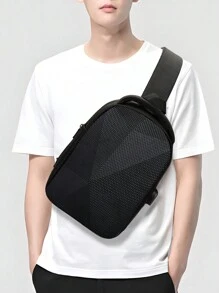 1pc 12.2inch/31cm ABS+PC Cross-Border New Fashion Chest Bag, Men Versatile Messenger Bag, Multi-Function Sports Sling Bag, Casual Shoulder Bag, Fashionable Street Style Accessory, Suitable For Daily Commute And Travel