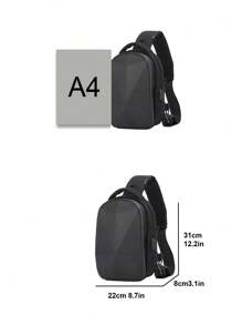 1pc 12.2inch/31cm ABS+PC Cross-Border New Fashion Chest Bag, Men Versatile Messenger Bag, Multi-Function Sports Sling Bag, Casual Shoulder Bag, Fashionable Street Style Accessory, Suitable For Daily Commute And Travel