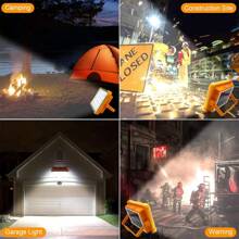 1pc Rechargeable Led Work Solar Light, Portable Ultra Bright Floodlight, Ip65 Waterproof Cordless Light, Floor Standing, For Power Outage Emergency Work Light/Outdoor Camping/Fishing(4/6/16Gears)