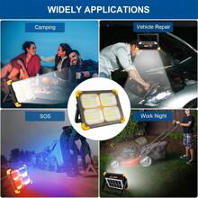 1pc Rechargeable Led Work Solar Light, Portable Ultra Bright Floodlight, Ip65 Waterproof Cordless Light, Floor Standing, For Power Outage Emergency Work Light/Outdoor Camping/Fishing(4/6/16Gears)