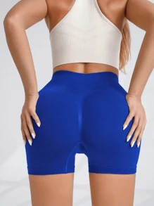 Seamless Knit Peach Hip High Waist Compression Shorts, Tummy Control, Butt Lifting, Running, Fitness, Yoga Spandex Shorts Booty Shorts Women Boxer Shorts