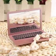 1 pieza Espejo de maquillaje portátil y mini decorativo con diseño de computadora portátil simulada, decoración del hogar al azar - Multicolor - Ver 3