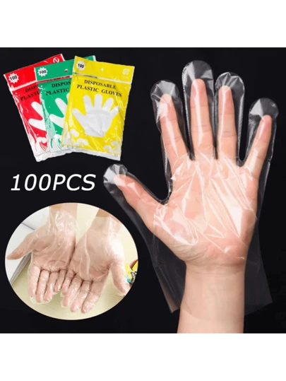 100 Guantes transparentes desechables, de uso múltiple, para cocina, restaurante, limpieza y belleza. Oferta del
