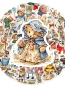 50 vellen vintage dierengraffitistickers, niet-repetitieve stickers voor reisbagage, geïsoleerde beker, telefoonhoesje, notitieboekje