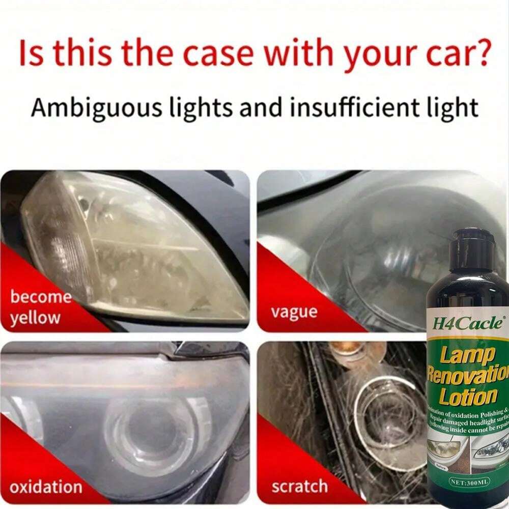 Car Headlight Restoration Oxidative Yellowing Repair Lotion Polymer