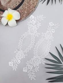 2 chiếc Phụ kiện quần áo DIY Các bản vá lỗi thêu - trắng - Xem 5