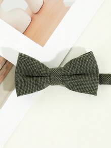 1 pieza Corbata de moño de estilo simple de moda para hombre con patrón de rejilla en un solo color adecuado para fiestas, escuela y atuendo diario