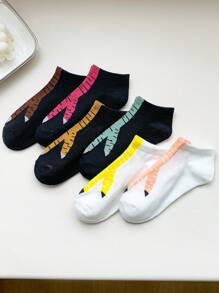 6 Pairs Absorbent Soft Chicken Claw Pattern Socks, Versatile Short Ankle Socks, All Season