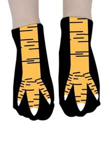6 Pairs Absorbent Soft Chicken Claw Pattern Socks, Versatile Short Ankle Socks, All Season