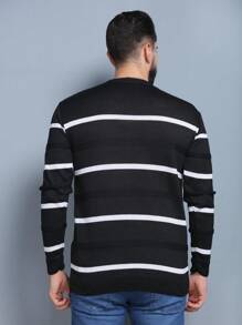 Men Sweaters - 黑與白 - 查看 3