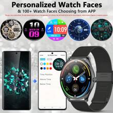MT55 Ultra-Thin Durable Smart Watch For Female/Male- 5-7 Days Battery Life, Wireless Calls, 100+ Sports Modes, 1.43-Inch High Definition AMOLED Screen, USB Charging, Bluetooth 5.0. Suitable For Office, Sports, Gifts And Other Scenarios. - Black - View 7