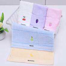 5pcs Soft Fruit Pattern Embroidered Washcloths For Daily Bath Use, Baby - Multicolor - View 10