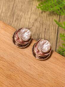 1 Par de brincos de argola redondos, Multicamadas e coloridos de liga de zinco esmaltados, elegantes e minimalistas, criativos e originais, adequados para uso diário de mulheres, banquetes, festas e presentes de madrinhas.